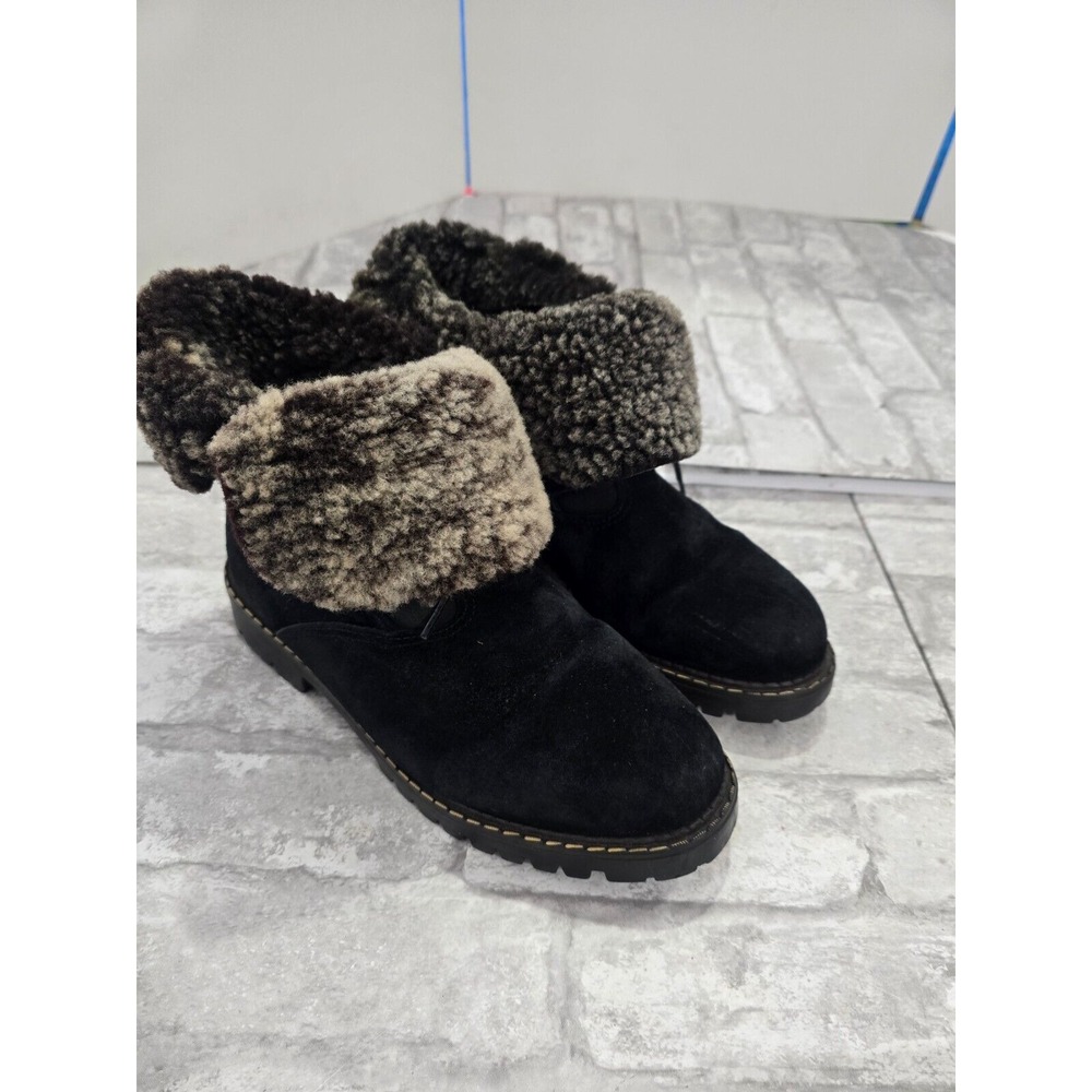 Sorel‎ Women's Suede Ankle Winter Boots Faux Fur Size 9 Black